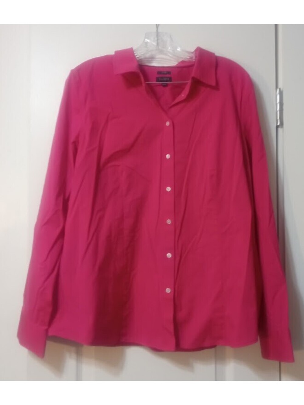 Bright Pink Button-Up — Talbots, Size 16
